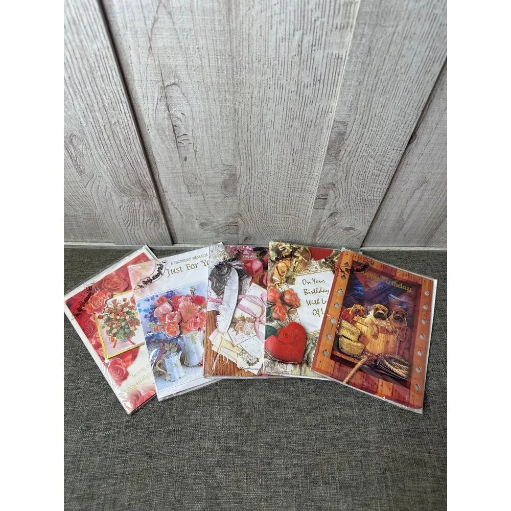 Assorted 3D Floral & Scenic Birthday Cards w/ 20 With Envelopes Scrapbooking - Picture 4 of 6